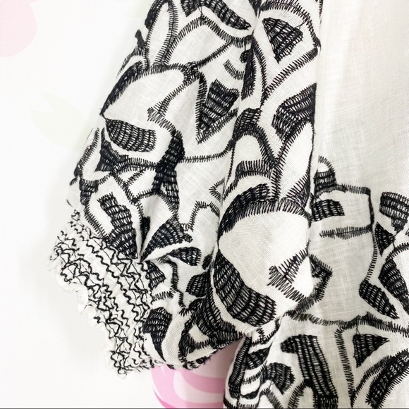 Chico’s Floral Boho Embroidered Linen Zip Up Blouse XL - Picture 6 of 13